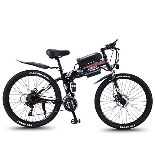 Electric Bike : WFIZNB Electric mountain bike 26 Inches Assisted bicycles Foldable 36V13Ah electric mountain bike with lithium-ion battery Spoked wheel Off-road bikes, Black