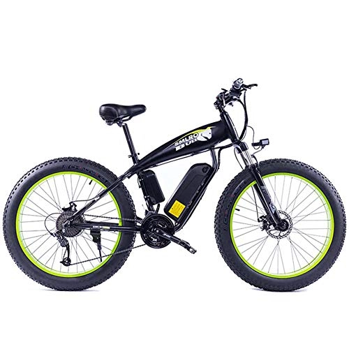 Electric Bike : WFIZNB Fat Tire Electric Bike E bike Mountain Bike 26inch Powerful Electric Bicycle with Removable 48V 13Ah Lithium-Iion Battery Off-road bikes, Green