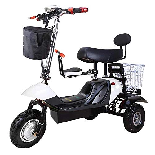 Electric Bike : Wgw Folding Mini Electric Tricycle, 48V Lithium Battery Control Bicycle, Ladies Pick Up Children Folding Electric Car (Can Withstand 200KG), D