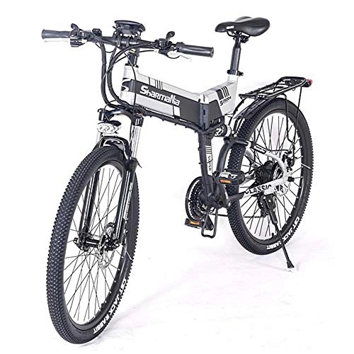 Electric Bike : Wheel-hy Electic Mountain Bike, 26 inch Folding E-bike, 36V 250W 10.4Ah, Premium Full Suspension and Shimano 21 Speed Gear