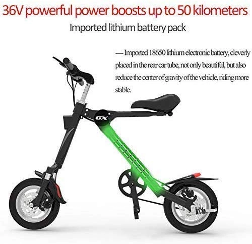 Electric Bike : Wheelchair 36V Mini Folding Electric Bicycle for Adult Lithium Battery 5 Control Car Two-Wheel Portable Travel Battery Car Led Lighting Can Withstand Weight 150Kg White