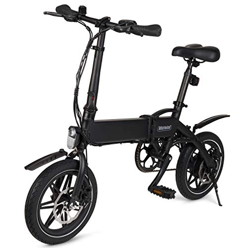 Electric Bike : WHIRLWIND C4 Lightweight 250W Electric Bike Adult Foldable Pedal Assist E-Bike with LG Battery, Assembled in UK - Black
