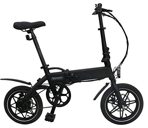 Electric Bike : WHIRLWIND C4 Lightweight 250W Electric Bike Adult Foldable Pedal Assist E-Bike with LG Battery, UK Made - Black