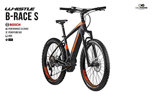 Electric Bike : WHISTLE B-Race S Range 2019, BLACK- NEON ORANGE MATT, 50 CM - 20