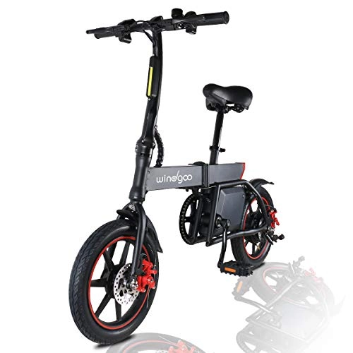 Electric Bike : Windgoo Electric Bike Foldable, Battery 36V 6Ah, Max Speed 15mph, Mileage 13miles, 14 inch Nylon Pneumatic Tyres, Motor 350W, Seat Adjustable, with Cruise Mode