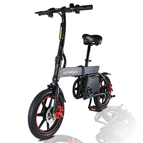 Electric Bike : Windway Electric Bike Folding E-bike for adults, 14inch Wheel, Pedal Assist Commuter Cycling Bicycle, Max Speed 25km / h, Motor 350W, 6Ah Rechargeable Lithium Battery