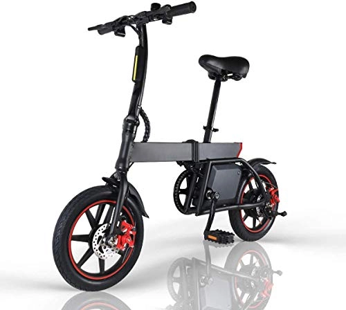 Electric Bike : Windway Electric Bike Folding E-bike for adults, 14inch Wheel, Pedal Assist Commuter Cycling Bicycle, Max Speed 25km / h, Motor 350W, 6Ah Rechargeable Lithium Battery (black 2)