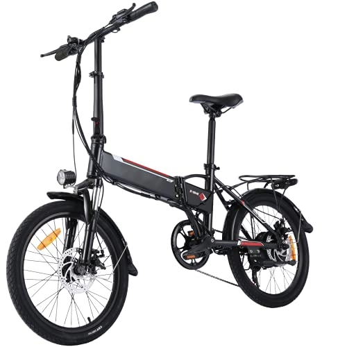 Electric Bike : Winice Folding Electric Bike Ebike, 20 Inch Electric Bicycle with 36V 8Ah Removable Battery, Ebike with 250W Motor 7 Speed Gears Adult Electric Bicycle electric bikes for adults men women
