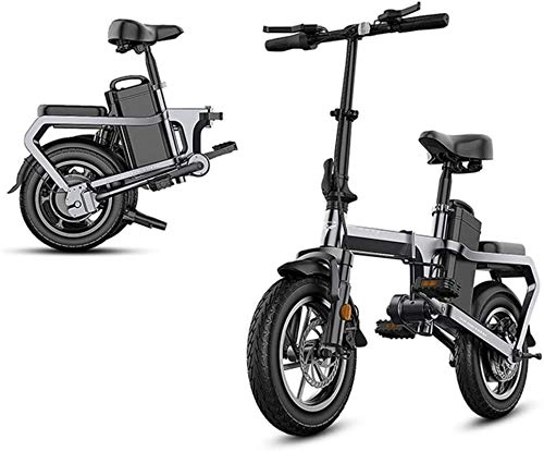 Electric Bike : Without Chain Electric Bike, 14in Mini Electric Bicycle 48V Folding City Ebike with Cell Phone Holder, for Adult and Teenager, Loading 150kg / 330lbs