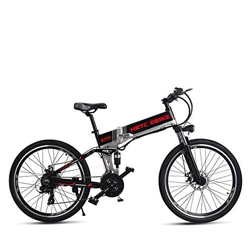 Electric Bike : WJSW 26inch electric mountain bike 500W high speed 40km / h fold electric bicycle 48v lithium battery hidden frame