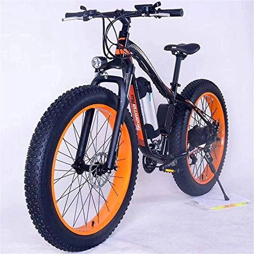 Electric Bike : WJSWD Electric Snow Bike, 26" Electric Mountain Bike 36V 350W 10.4Ah Removable Lithium-Ion Battery Fat Tire Snow Bike for Sports Cycling Travel Commuting Lithium Battery Beach Cruiser for Adults