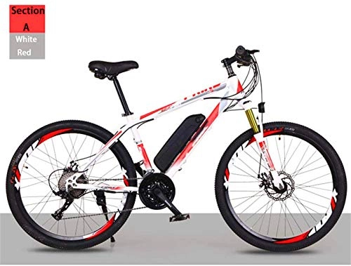 Electric Bike : WJSWD Electric Snow Bike, Adult Off-Road Electric Bicycle, 26'' Electric Mountain Bike with Removable Lithium-Ion Battery 21 / 27 Variable Speed Lithium Battery Beach Cruiser for Adults