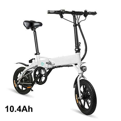 Electric Bike : Wjtence 14 inch Folding Electric Bike Portable Foldable Electric Bicycle Safe Adjustable Portable for Cycling, Shock Absorption Design, gradeability up to 30 degree