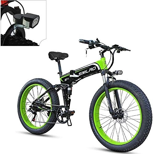 Electric Bike : Wlnnes 26''Folding Electric Bike For Adults, hree Built-In Riding Modes, Electric Bicycle / Commute Ebike Fat Tire E-Bike With 400W Motor, Electric Snow Bike With 48V 10Ah Battery Lithium Battery Hydrauli