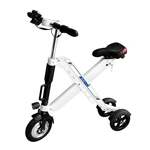 Electric Bike : WM 350w Mini Folding Electric Bicycle 36v Portable Lithium Battery Electric Vehicle Intelligent Balance Vehicle Weight 120kg Suitable For Teenagers Men And Ladies, White