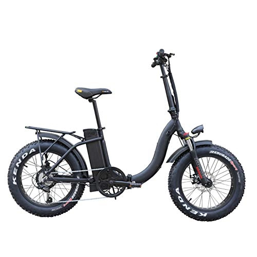 Electric Bike : WM Adult 20 Inch Folding Commuter Electric Bicycle Beach Cruiser 48v10ah Lithium Battery 7 Speed Transmission System Mechanical Disc Brake