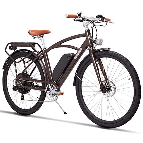 Electric Bike : WM Adult 26-inch City Electric Bike Luxury Retro Design With Pedal Electric Ebike 400w48v Lithium Electric Car Suitable For The Elderly / Ladies / Men