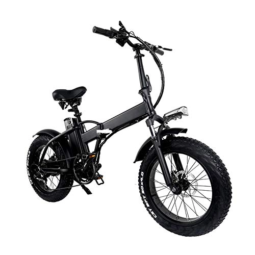 Electric Bike : WM Adult Electric Bicycle 20 * 4.0inch Aluminum Alloy Folding Electric Bicycle 48v15a Lithium Battery 500w Powerful Mountain Bike Atv