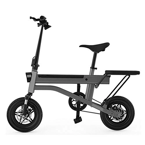 Electric Bike : WM Adult Lightweight Aluminum Alloy 12-inch Electric Bicycle 36v 10ah Portable Foldable Ultra-light Mini Electric Car Frame