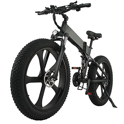 Electric Bike : WMLD Electric Bicycle 1000W 12.8Ah Mountain Bike 26 Inch Folding Electric Bicycle Snow Beach Bike 26"4.0 Fat Tire Electric Bicycle (Color : 1000W Dual battery)