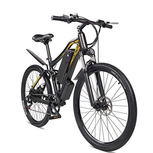 Electric Bike : WMLD Electric Bike 500W for Adults Mountain Ebike Snow Bicycle Sport Beach Cycling 48V 17Ah Aluminum Alloy Electric Bike (Color : Black-2 Batterys)