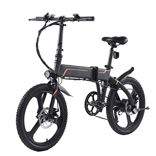 Electric Bike : WMLD Electric Bike Foldable 350W Motor 15MPH (25km / H) Electric Mountain Bike 20" Tires Folding Electric Bicycle (Color : Black)