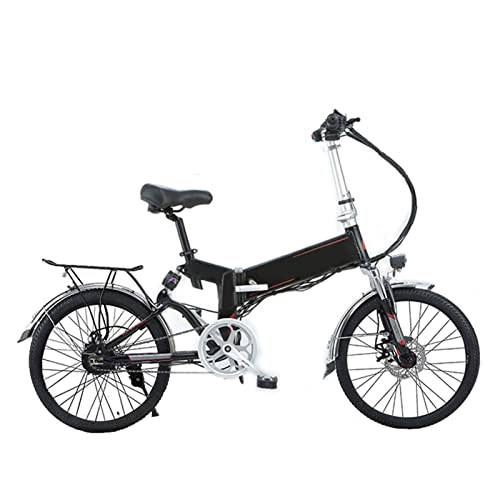 Electric Bike : WMLD Electric Bike Foldable for Adults Electric Bicycle 350W 34V Small Electric Moped 20 Inch Folding Electric Bike (Color : Black 100KM)