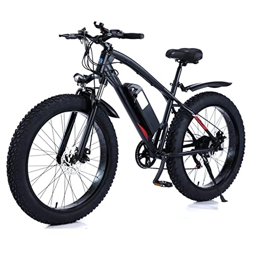 Electric Bike : WMLD Men Mountain Electric Bike For Adults 15.5 Mph Electric Bicycle 26 * 4.0 Inch Fat Tire Electric Bicycle 48W 12.5Ah Electric Mountain E Bikes (Color : 750W, Number of speeds : 21)