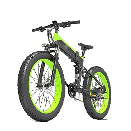 Electric Bike : WOGQX 26" Fat Electric Bike for Adults 48V 1500W 5 Speed Electric Motor 7 Speed Manual Gears LED Smart Meter Cruising Range 40-100Km Max Load 260KG Lithium Battery Electric Bicycles