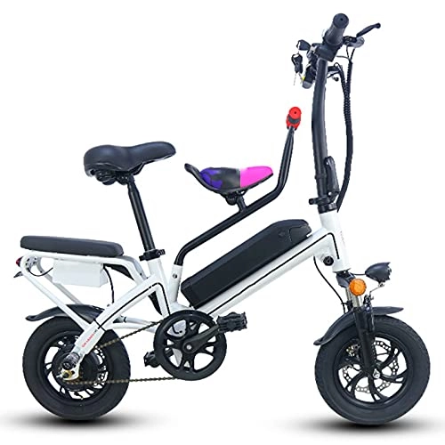Electric Bike : WPeng Mini Electric Bicycle, Adult Electric Bike, Electric 12" Waterproof Folding Bikes, 3 Riding Modes, 384W Motor, 36V 8A Lithium Battery for City, Outdoor, Cycling Travel, Work Out, White