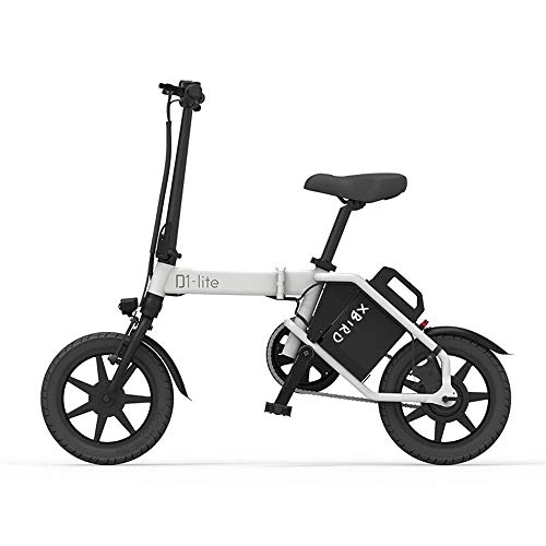 Electric Bike : WQY 48V 20AH 120Km-200Km Foldable Electric Bike 14 Inch Tires with Light Operated Switch E-Bike, White
