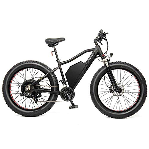 Electric Bike : WSHA 48V 350W Electric Mountain Bike, 26inch Fat Tire Electric Bicycle with Removable 10Ah Lithium-Ion Battery, Professional 21 Speed Gears, for Adult