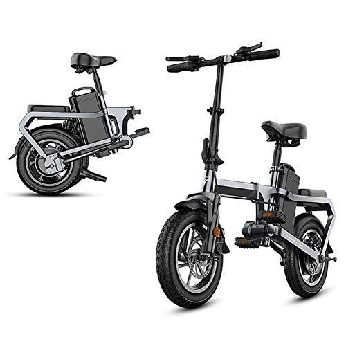 Electric Bike : WSHA Without Chain Electric Bike, 14in Mini Electric Bicycle 48V Folding City Ebike with Cell Phone Holder, for Adult and Teenager, Loading 150kg / 330lbs