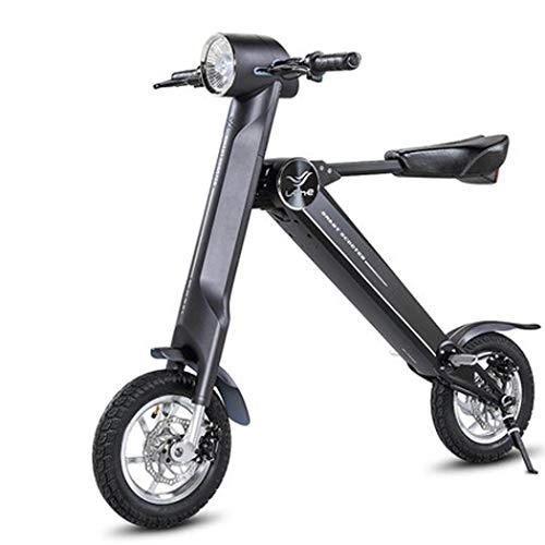 Electric Bike : Wu's 14 Inches Folding Electric Bike, Lithium Ion Battery, Front And Rear Disc Brakes, LCD Display, 25KM / H, Driving Range 40Km, One-Piece Wheel, Black