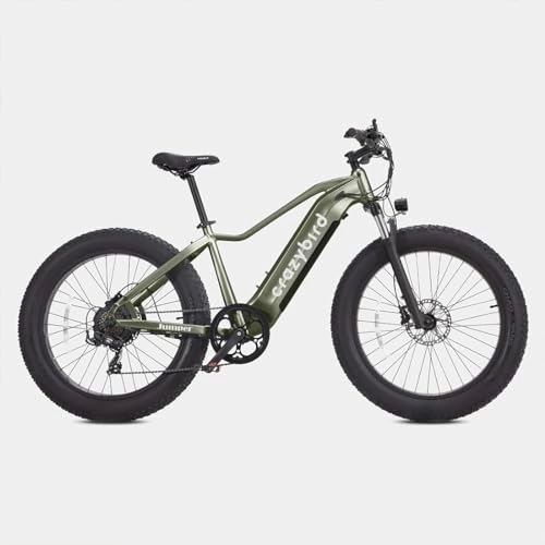 Electric Bike : WUBA Crazybird Jumper High-Step Electric Bike for Adults 26 x 4.0 Fat Tires All-Terrain Electric Bicycle with Motor, 20Ah Removable Battery and Readable Display, Integrated Headlight, Ebike for Men