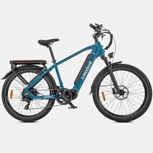 Electric Bike : WUBA Crazybird SETA High-Step Electric Bike for Adult 26 x 2.5 Fat Tires All-Terrain Electric Bicycle with 250W Motor, 20Ah Battery and Readable Display, Integrated Headlight, All-Terrain Ebike for Men