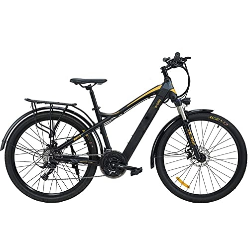Electric Bike : WXDP Self-propelled Mountain Electric Bike, 27.5 inch Travel Electric Bicycle Double disc brakes with LCD display the size of a mobile phone, 27-fold detachable battery City Electric Bike for adu
