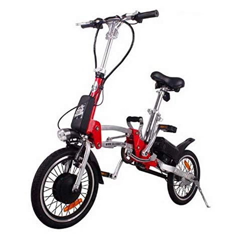 Electric Bike : WXJWPZ Folding Electric Bike Folding Lithium Electric Car Mini Lithium Bike 16 Inch Power Balance Car, A