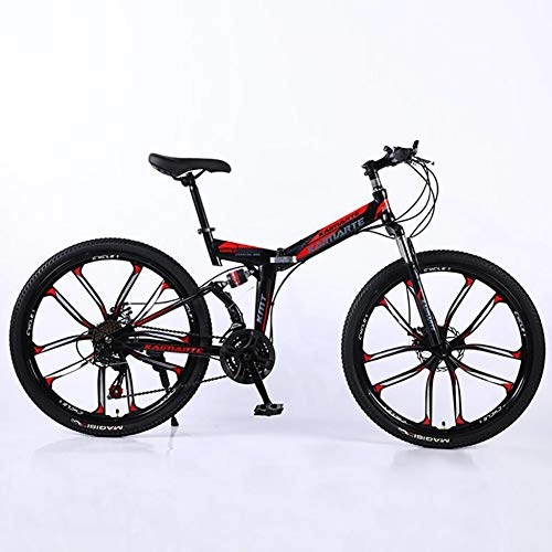 Electric Bike : WXX 24 / 26 Inch Aluminum Alloy Folding Bike Electric Bicycle Anti-Skid Wear-Resistant Shock Absorber Mountain Bike Road Bike Student Car, 24 inch, 24 speed