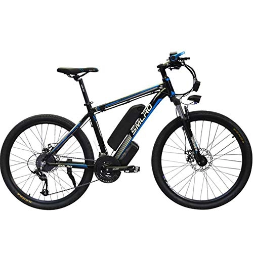 Electric Bike : WXX 350W 26-Inch Electric Mountain Bike Double-Disc Brake Removable Large-Capacity Lithium-Ion Battery (48V 10AH) Bicycle 21-Speed Gear Three Working Modes, black blue