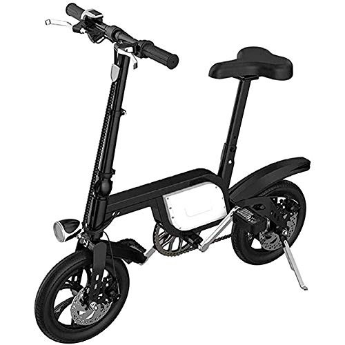 Electric Bike : WXX Outdoor Sports Folding Electric Bike, Aluminum Alloy Frame 12" 250W 36V 6AH Large Capacity Lithium Ion Battery Pack Bicycle Ebike(Load Capacity: 120Kg), White
