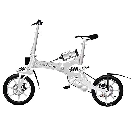 Electric Bike : WYYSYNXB Adult Portable Aluminum Alloy Electric Bicycle Mountain Folding Bikes, Silver
