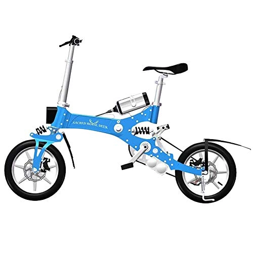Electric Bike : WYYSYNXB Aluminum Alloy Electric Bicycle Mountain Folding Bikes 3 Colors Available, Blue