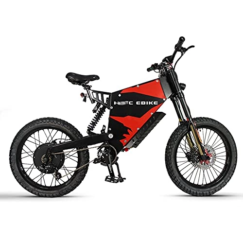 Electric Bike : WZW 72V 5000W Luxury Super Electric Bike for Adults High Power Mountain Ebike All Terrain Off-road Motorcycle Speed 90-120km / h (Color : 45AH 5000W)