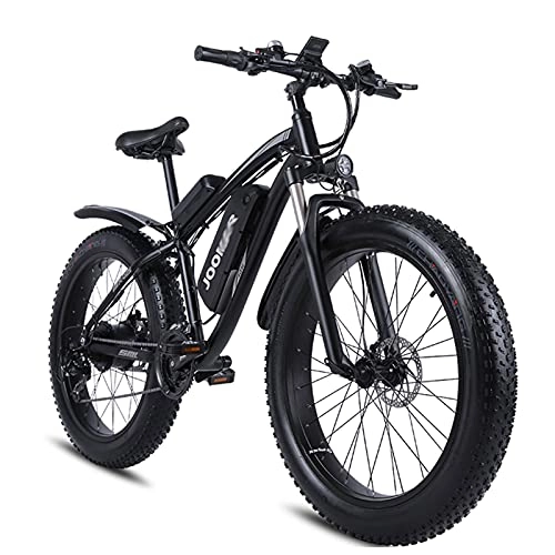 Electric Bike : WZW JM02S 1000W Adults Electric Bike 48V17Ah 4.0 Fat Tire Mountain Ebike Kit 21 Speed Gears Waterproof Electric Bicycle with LCD Display (Color : Black, Size : 2 Battery)