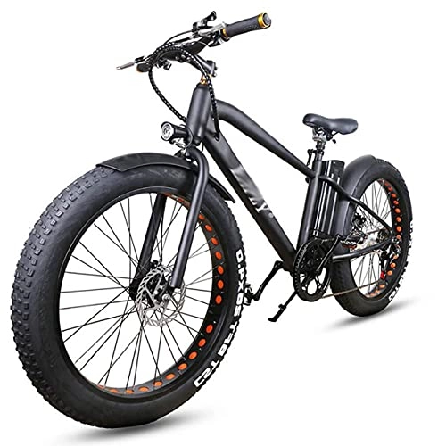 Electric Bike : WZW Mens Electric Bike 1000W 4.0 Fat Tire Mountain Ebike 48V / 17Ah Lithium Battery Electric Bicycle 6 Speed City E-Bike for Adults (Color : 48V 1000W)