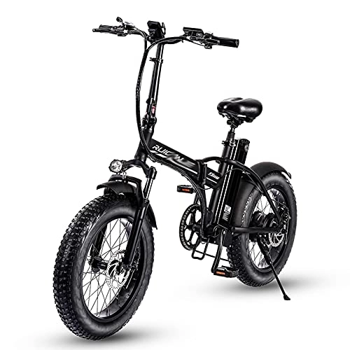 Electric Bike : WZW R8 800W Adults Folding Electric Bike 48V13Ah 4.0 Fat Tire Mountain Ebike Kit 7 Speed Gears Waterproof Electric Bicycle with LCD Display for Beach Snow City (Color : 800W 13AH, Size : 2 battery)