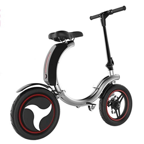 Electric Bike : XBSLJ Electric Bikes, Folding Bikes Foldable with Brake Vacuum Tire with Speed 350W 30 Km / H 35km Mileage for City Commuting Outdoor Cycling Travel Work Out-Silver Gray
