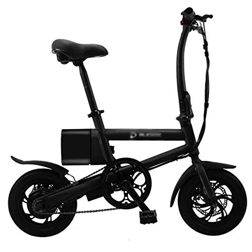 Electric Bike : XBSLJ Electric Bikes, Folding Bikes Folding E-Bike black 240W / 36V Battery Max Speed 25Km / H for Adults and Teenagers and Commuters Compete Black-Black