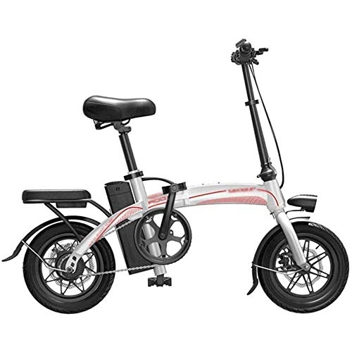 Electric Bike : XBSLJ Electric Bikes, Folding Bikes Portable and Easy to Store Lithium-Ion Batter LCD Speed Display Max Speed 35 Km / H 150Km for City Commuting Outdoor Cycling-White
